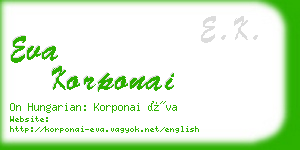 eva korponai business card